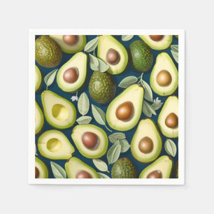 Repetitive Avocado Pattern with Textured Contrast Napkin