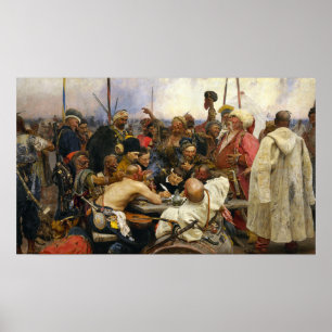 Repin - Cossacks Replying To Sultan Mehmed IV 1896 Poster