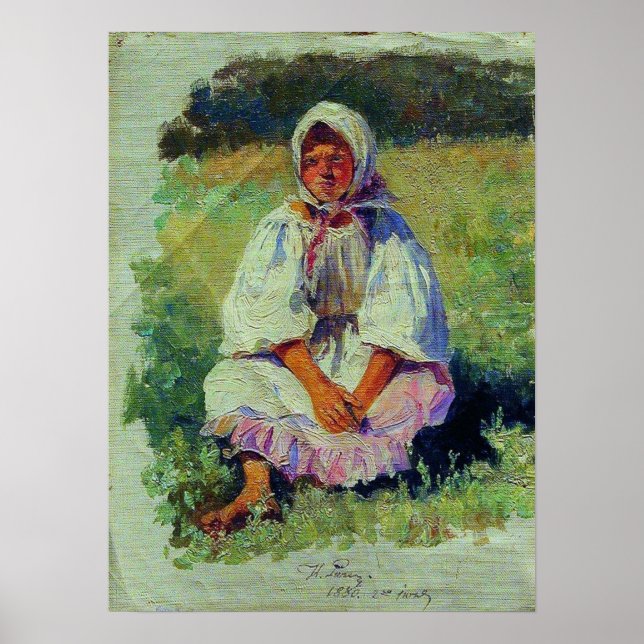 Repin - Peasant Girl 1880 Poster (Front)