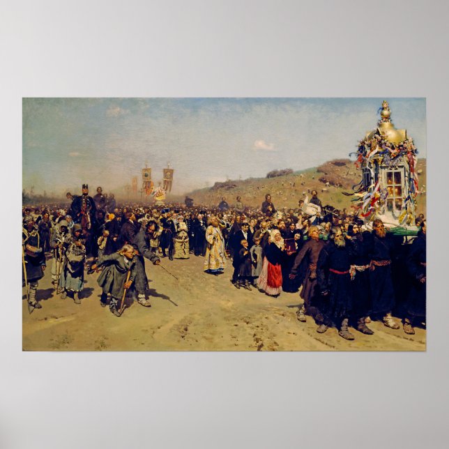 Repin - Religious Procession In Kursk Province Poster (Front)