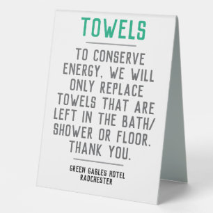 Replace Dirty Towels Only When Required Eco