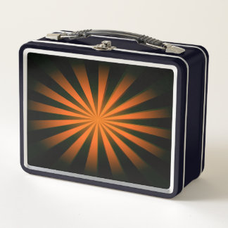 Replace Image or Customise - Vivid Retro Sunburst Metal Lunch Box