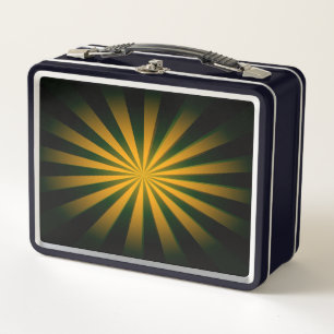 Replace Image or Customise - Vivid Retro Sunburst Metal Lunch Box
