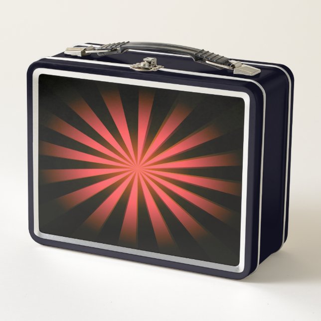 Replace Image or Customise - Vivid Retro Sunburst Metal Lunch Box (Front)