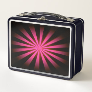Replace Image or Customise - Vivid Retro Sunburst Metal Lunch Box