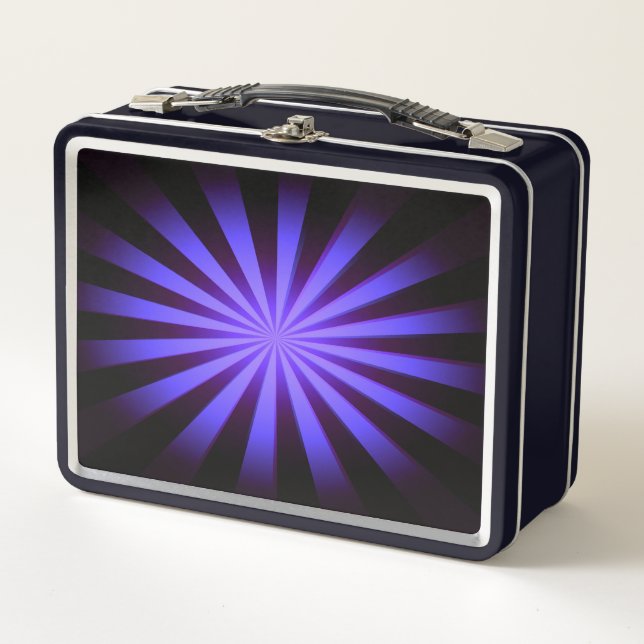 Replace Image or Customise - Vivid Retro Sunburst Metal Lunch Box (Front)