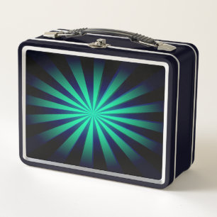Replace Image or Customise - Vivid Retro Sunburst Metal Lunch Box
