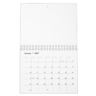 Replace Own Design 5.5" x 7" Two Page Small White Calendar