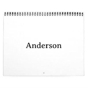 Replace Own Design 8.5" x 11" 2 Page Medium Black Calendar