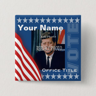Replace Photo   Campaign Template 15 Cm Square Badge