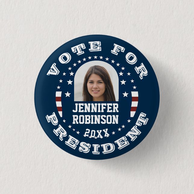 Replace Photo | Campaign Template Round Pinback Bu 3 Cm Round Badge (Front)