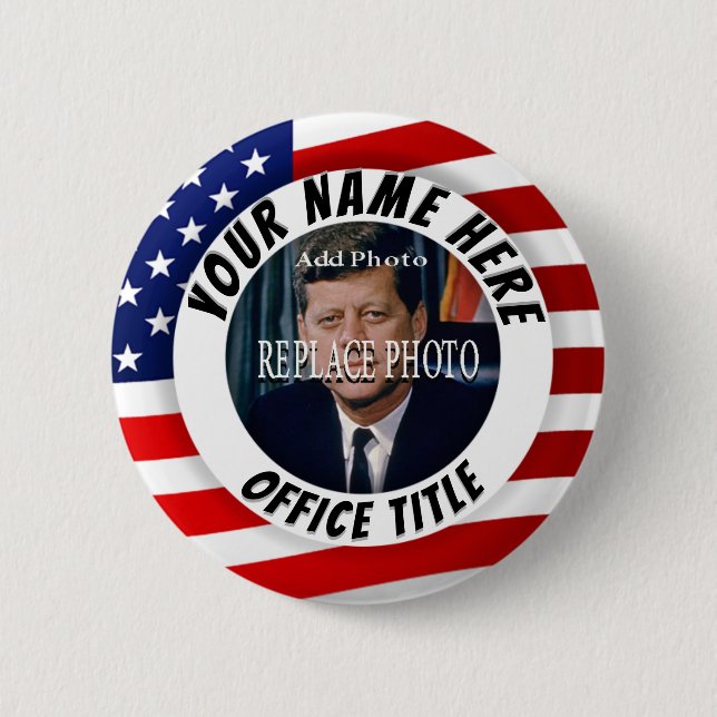 Replace Photo | Create a Campaign Round 6 Cm Round Badge (Front)
