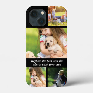 Replace text and photos with your own iPhone 13 mini case