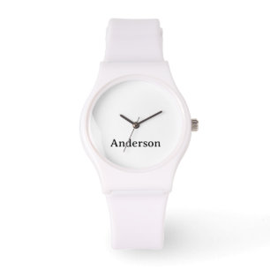 Replace Text Silicone Strap White Watch