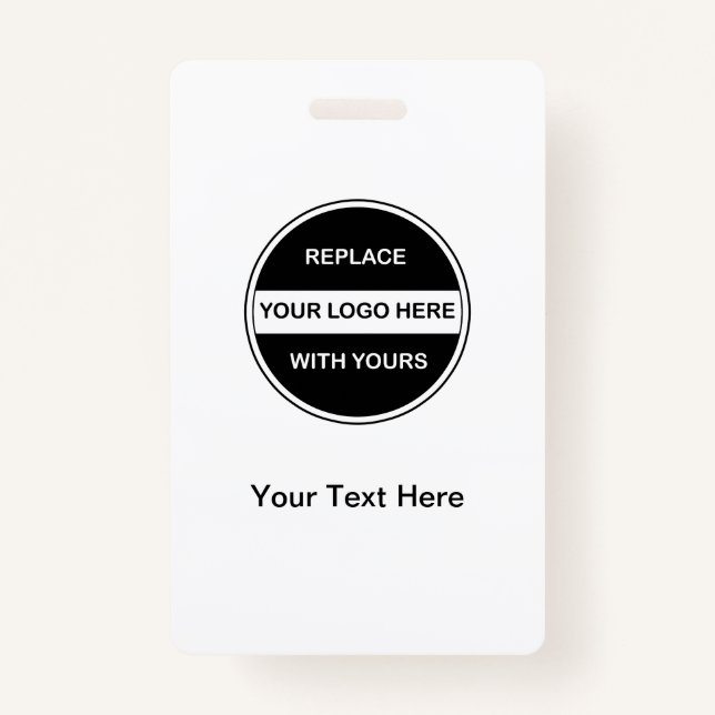 Replace WIth Your Logo Business ID ID Badge (Front)