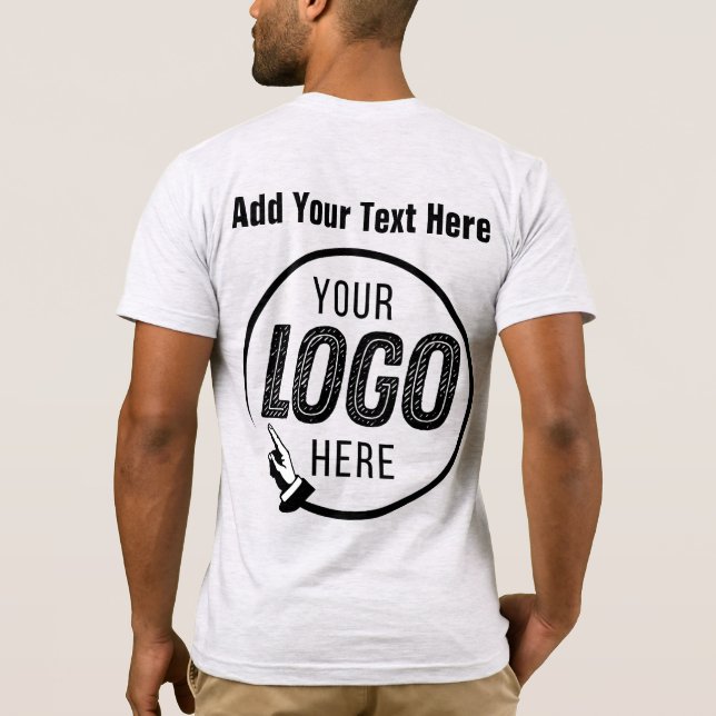 Replace With Your Logo Photo Image Personalised T-Shirt (Back)