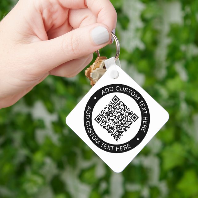 Replace with Your Own Uploaded QR code or Image Key Ring (Hand)