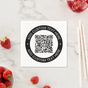 Replace with Your Own Uploaded QR code or Image Napkin