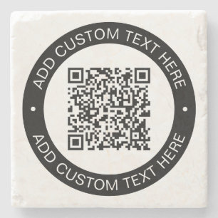 Replace with Your Own Uploaded QR code or Image Stone Coaster