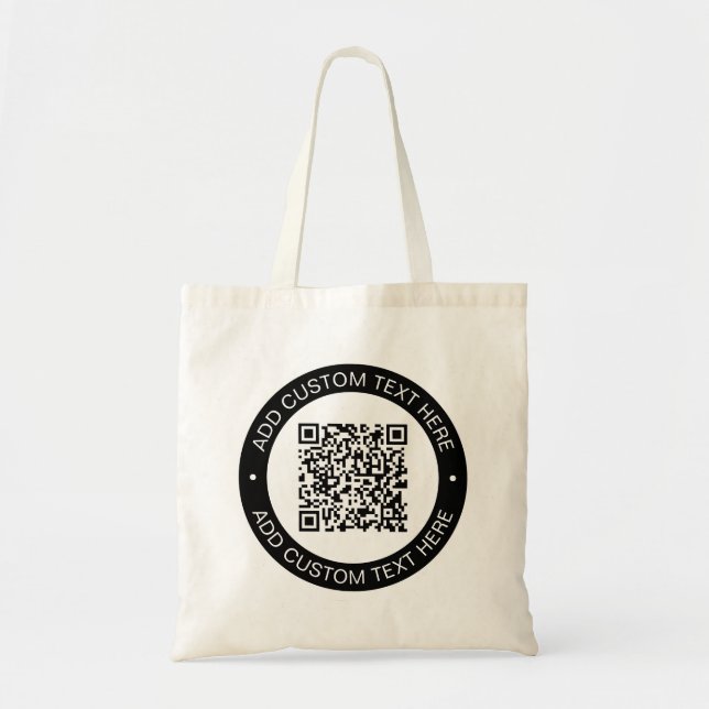 Replace with Your Own Uploaded QR code or Image Tote Bag (Front)
