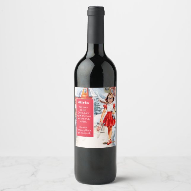 Replace Your Face Christmas  Wine Label (Front)