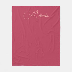 Replace Your Name Modern Template Viva Magenta Fleece Blanket