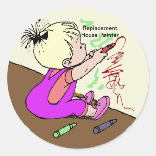 Replacement House Painter Classic Round Sticker