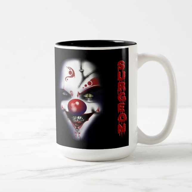 Replacement Surgeon - Evil Clown Two-Tone Coffee Mug (Right)