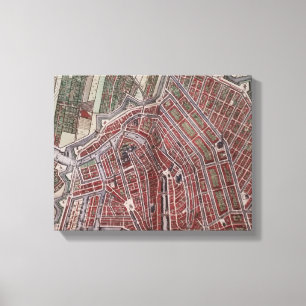 Replica city map of Amsterdam 1652 Canvas Print