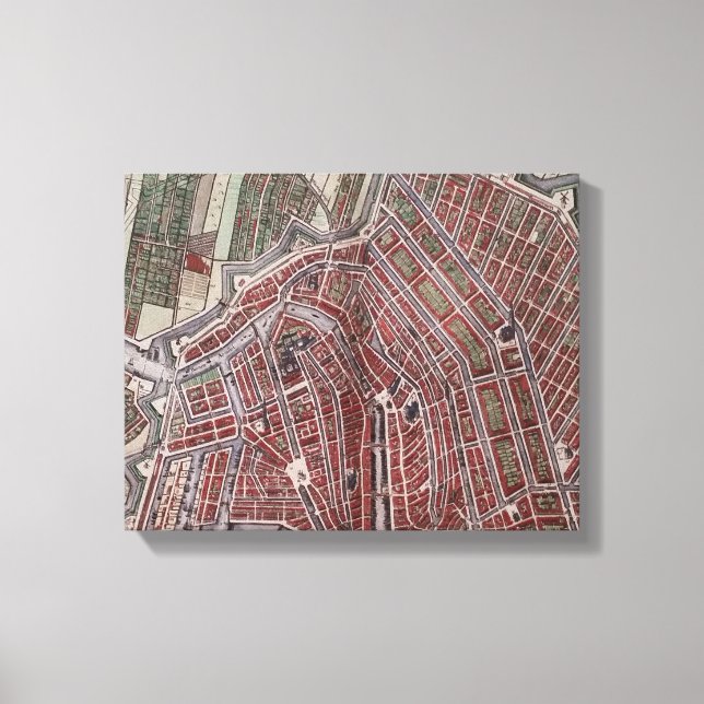 Replica city map of Amsterdam 1652 Canvas Print (Front)