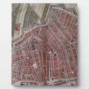 Replica city map of Amsterdam 1652 Plaque