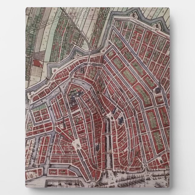 Replica city map of Amsterdam 1652 Plaque (Front)
