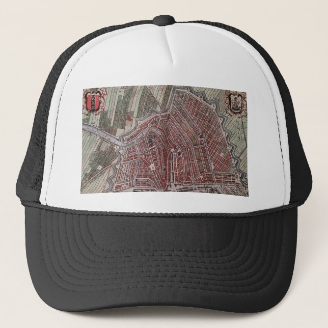 Replica city map of Amsterdam 1652 Trucker Hat (Front)