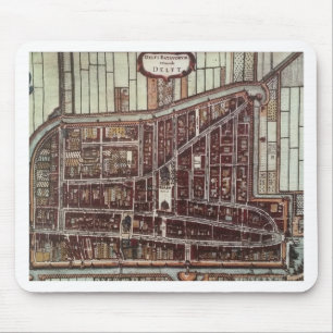 Replica city map of Delft 1649 Mouse Mat