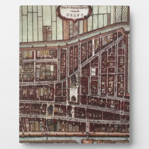 Replica city map of Delft 1649 Plaque