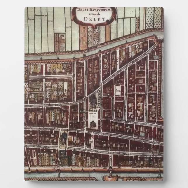 Replica city map of Delft 1649 Plaque (Front)
