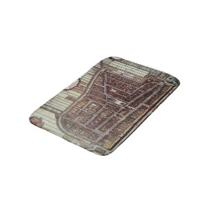 Replica city map of Delft from 1649 Bath Mat
