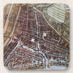 Replica city map of Rotterdam 1652 Coaster