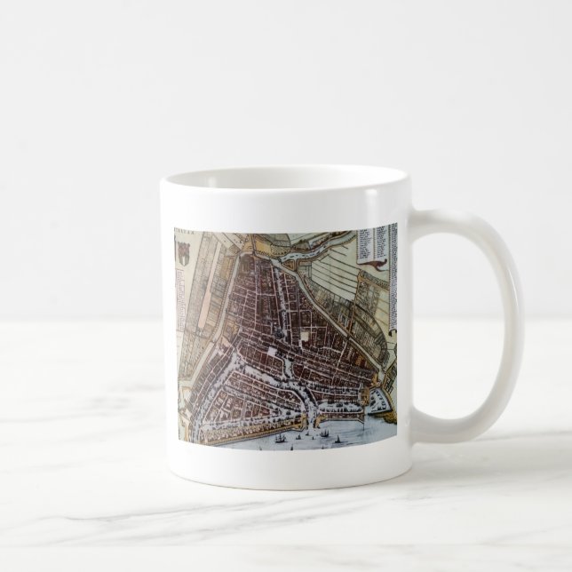 Replica city map of Rotterdam 1652 Coffee Mug (Right)