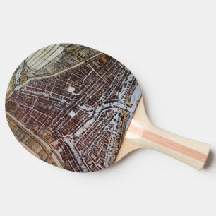 Replica city map of Rotterdam from 1652 Ping Pong Paddle