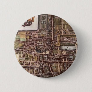Replica city map of The Hague 1649 6 Cm Round Badge
