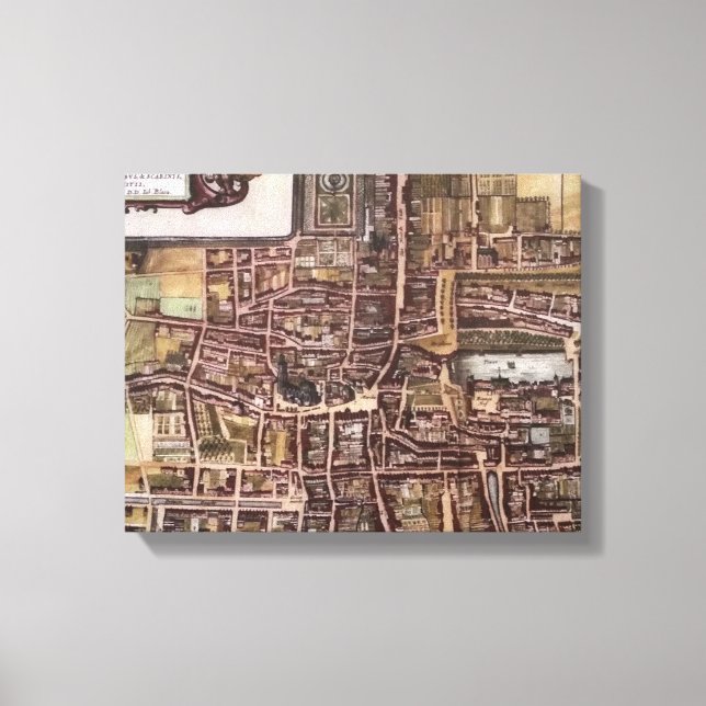 Replica city map of The Hague 1649 Canvas Print (Front)
