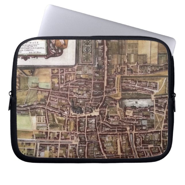 Replica city map of The Hague 1649 Laptop Sleeve (Front)