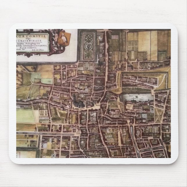 Replica city map of The Hague 1649 Mouse Mat (Front)