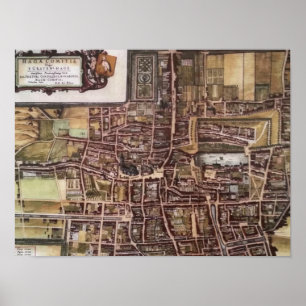 Replica city map of The Hague 1649 Poster