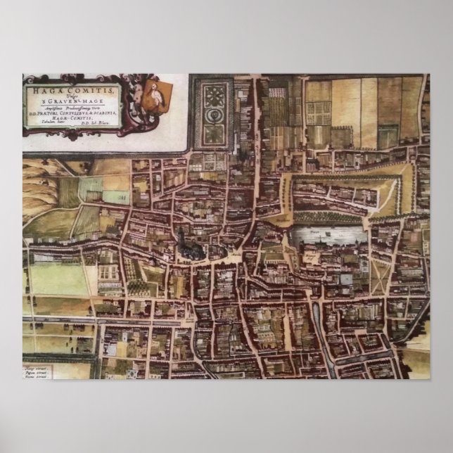 Replica city map of The Hague 1649 Poster (Front)