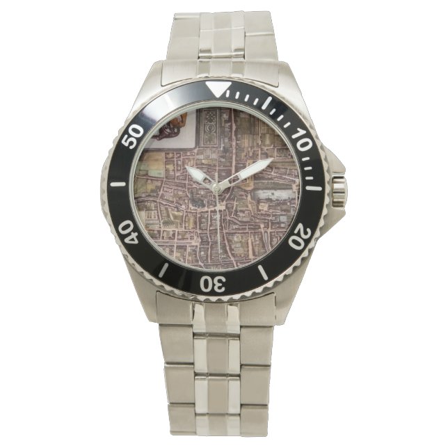 Replica city map of The Hague 1649 Watch (Front)