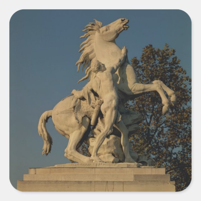 Replica of one of the two 'Marly Horses' originall Square Sticker (Front)