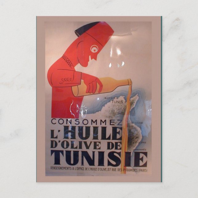 Replica Vintage advertising, L'Huile de Tunisie Postcard (Front)