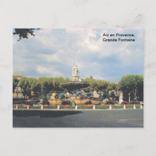 Replica vintage, Aix en Provence, Grande Fontaine Postcard